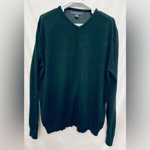 Grayson & Dunn men’s 2XL V-neck pullover lightweight sweater/ 100% cotton/ green